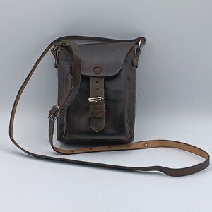 Handmade Leather Crossbody Bag Brown